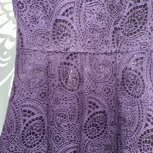 Banana Republic Purple Fit and Flare Dress with Flutter Sleeves - Picture 2 of 6